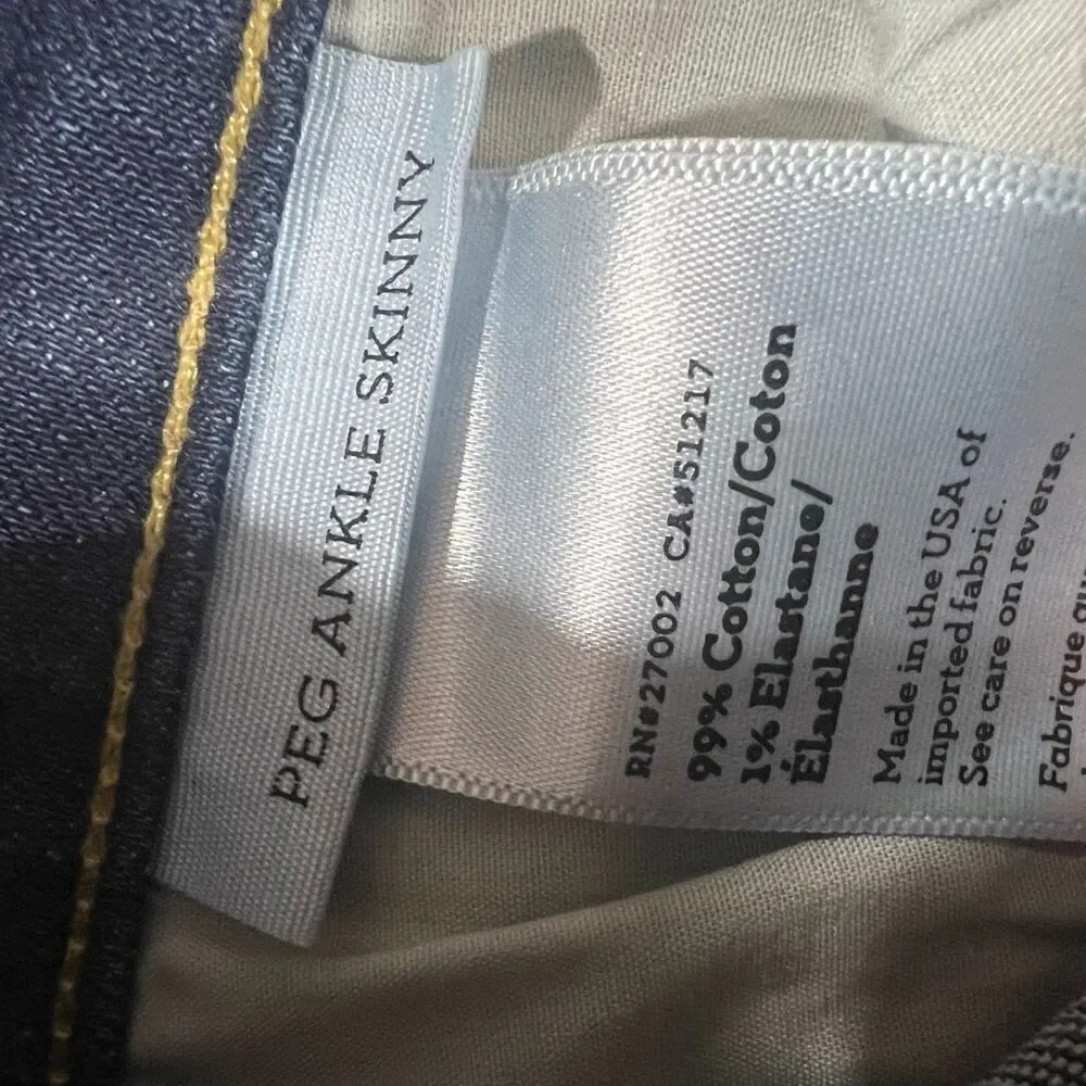 PAIGE Skyline Ankle Peg Skinny Blue Jeans Alanis Women's 26
